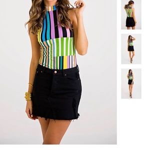 NWT! Karlie brand black denim skirt